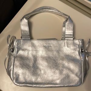Vintage Kate Spade Silver Great Used Condition 3 Compartment small tote